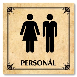 WC společné, personál, 100x100mm, pergamen, Nebraska